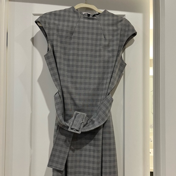 Theory plaid, knee length, belted dress - Picture 2 of 6